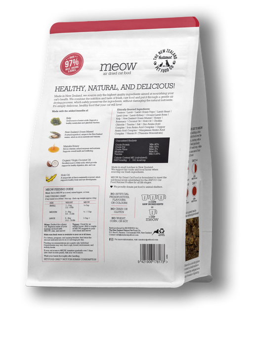 New Zealand Pet Food Co. Meow Air Dried Food Venison *SPECIAL ORDER*