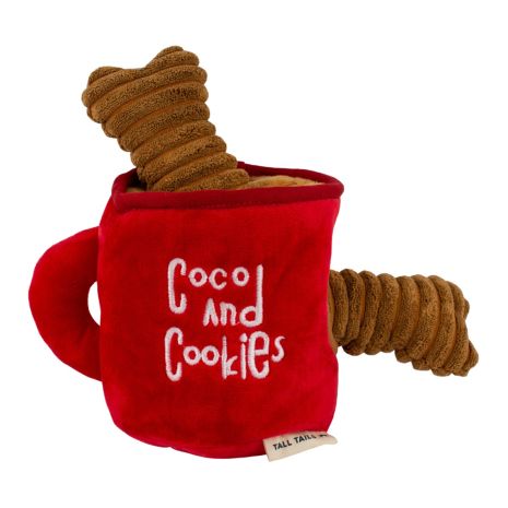 Tall Tails Dog Toy Holiday Plush Mug of Coco and Cookies