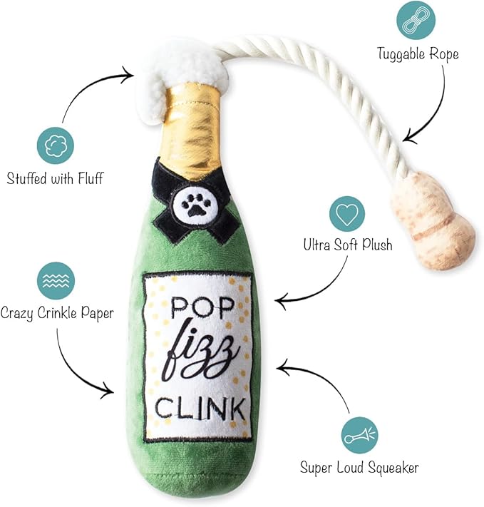 Fringe Dog Toy Holiday Pop Fizz Clink