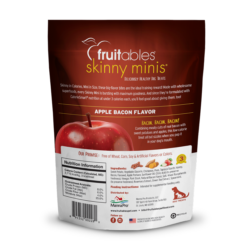 Fruitables Skinny Mini Apple Bacon Dog Treats