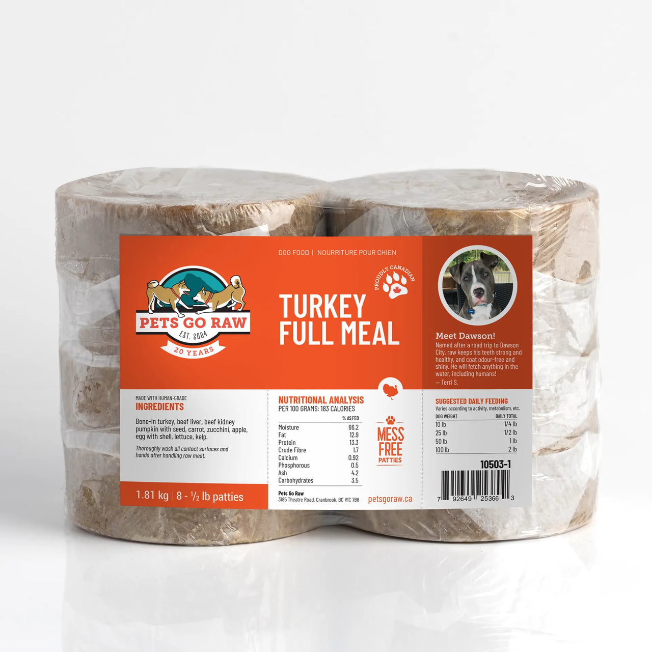 Pets Go Raw Turkey Full Meal