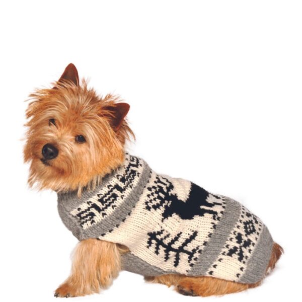 Chilly Dog Sweater Reindeer Shawl Grey