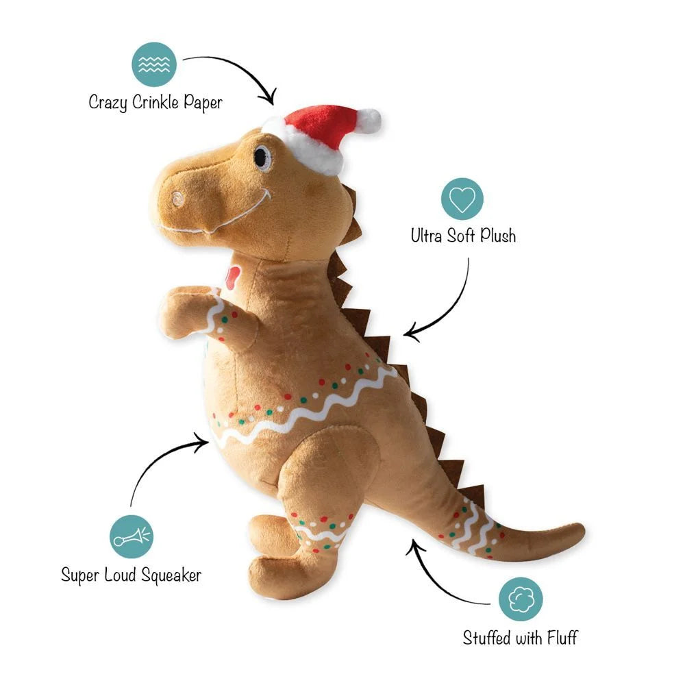 Fringe Dog Toy Holiday Cookie-Saurus