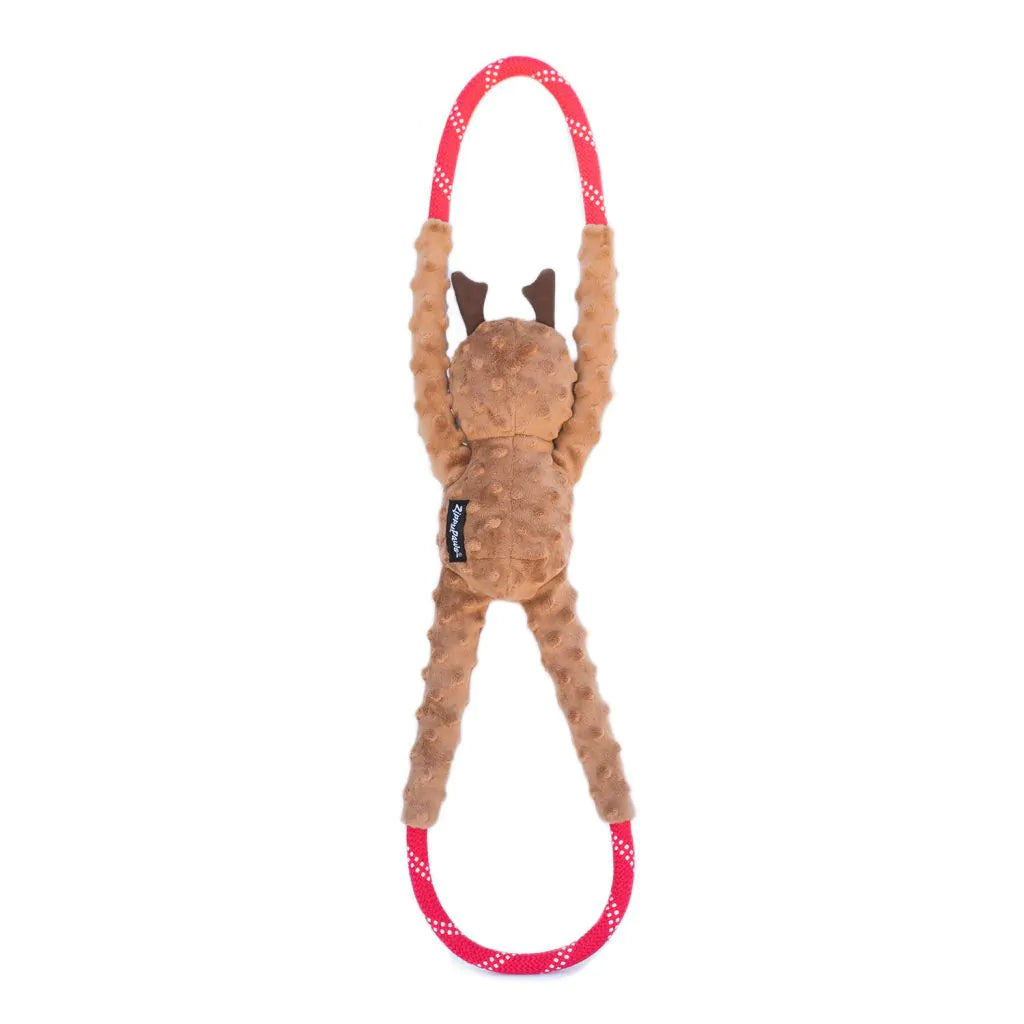 ZippyPaws Dog Toy Holiday RopeTugz Reindeer